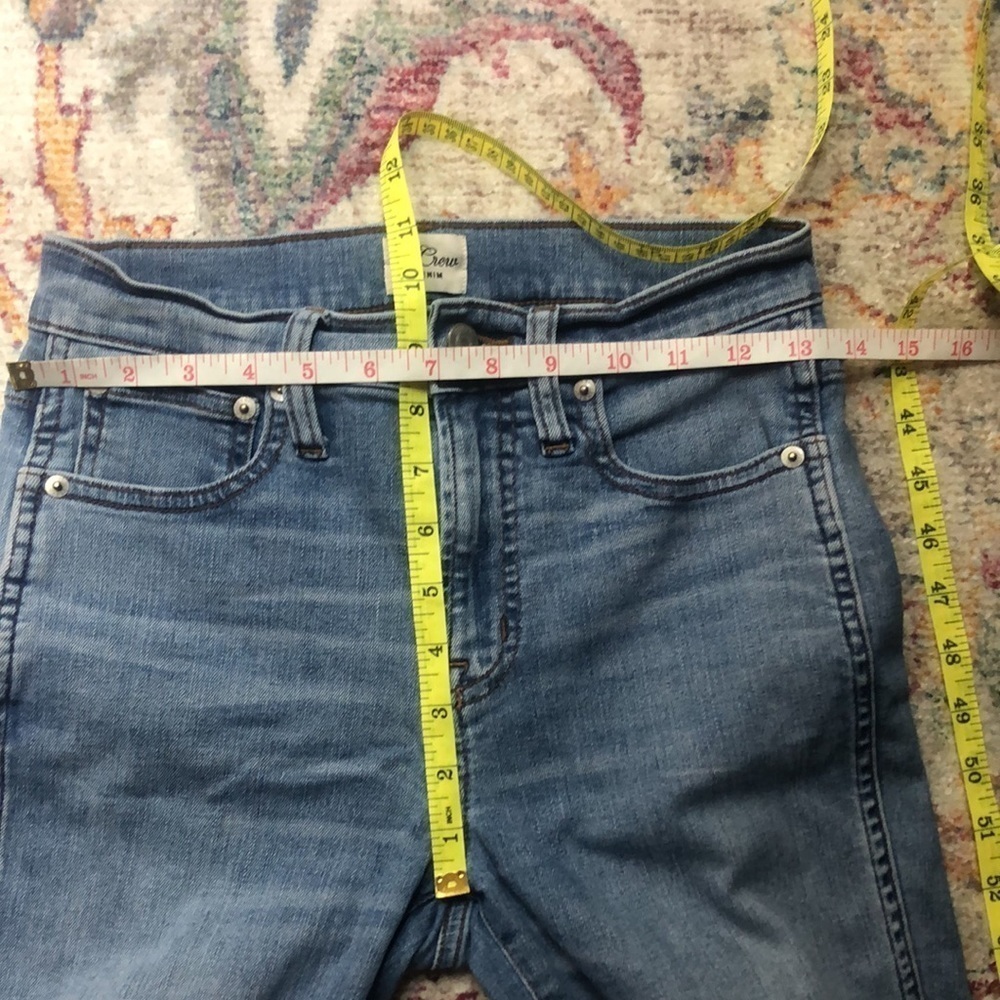 J Crew Vintage Straight High Rise Side Slit Jeans 25 Blue - Picture 11 of 12